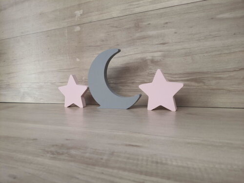 Kit Lua e Estrelas - Peças de Mesa em mdf