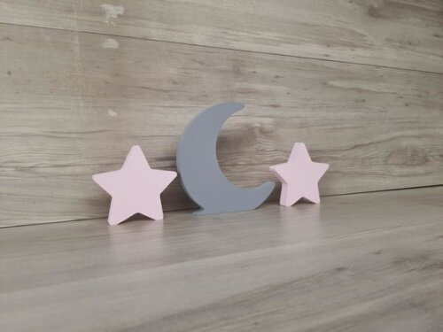 Kit Lua e Estrelas - Peças de Mesa em mdf