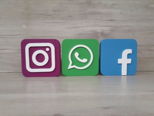 Kit Mídias Sociais - Peças de Mesa em mdf - 12 cm