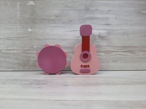 Kit Musical em mdf - Pandeiro e Violão
