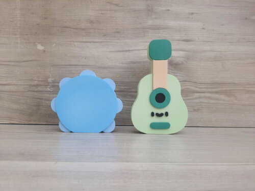 Kit Musical em mdf - Pandeiro e Violão