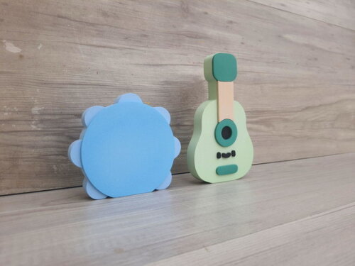 Kit Musical em mdf - Pandeiro e Violão