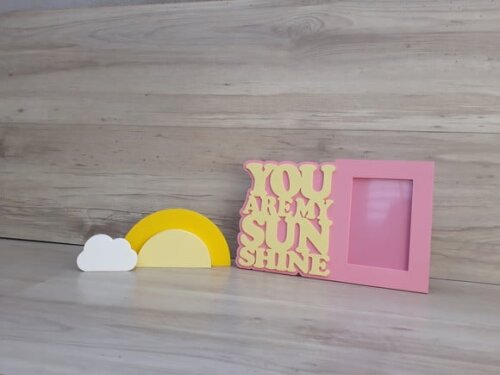 Kit Porta Retrato You Are My Sunshine + sol + nuvem