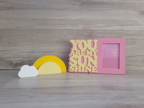 Kit Porta Retrato You Are My Sunshine + sol + nuvem
