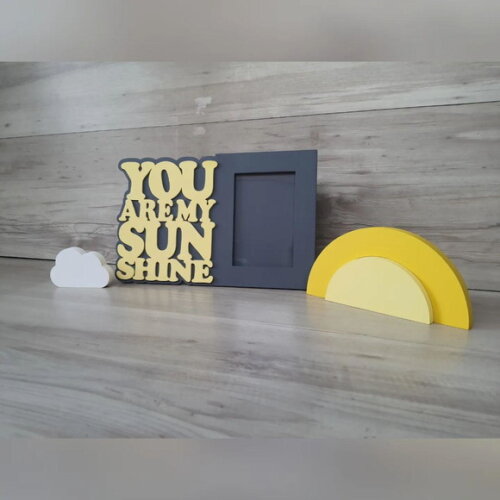 Kit Porta Retrato You Are My Sunshine + sol + nuvem