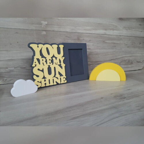 Kit Porta Retrato You Are My Sunshine + sol + nuvem
