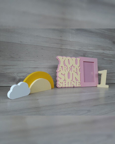 Kit Porta Retrato You Are My Sunshine + Sol + Nuvem + Número