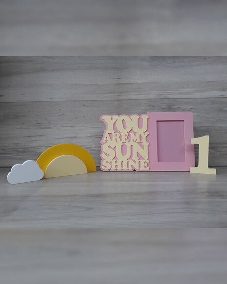 Kit Porta Retrato You Are My Sunshine + Sol + Nuvem + Número