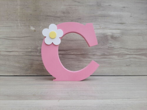 Letra Inicial de Mesa - Aplique Flor - 15 cm