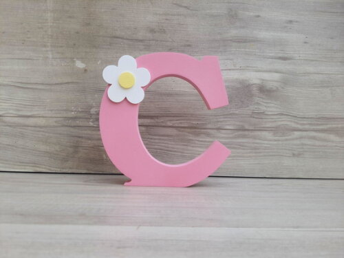 Letra Inicial de Mesa - Aplique Flor - 15 cm