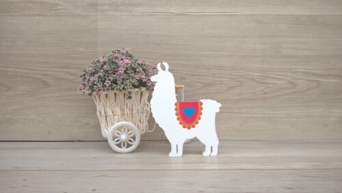 Lhama Colorida - 15 cm - Escultura em MDF para decoração