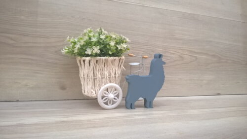 Lhama Lisa - 12 cm - Escultura em MDF para decoração