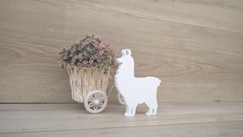 Lhama Lisa - 15 cm - Escultura em MDF para decoração