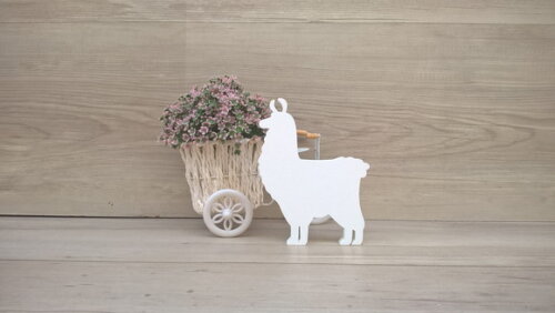 Lhama Lisa - 15 cm - Escultura em MDF para decoração