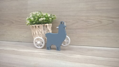 Lhama Lisa - 12 cm - Escultura em MDF para decoração