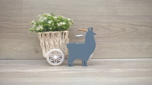 Lhama Lisa - 12 cm - Escultura em MDF para decoração