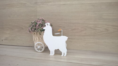 Lhama Lisa - 15 cm - Escultura em MDF para decoração
