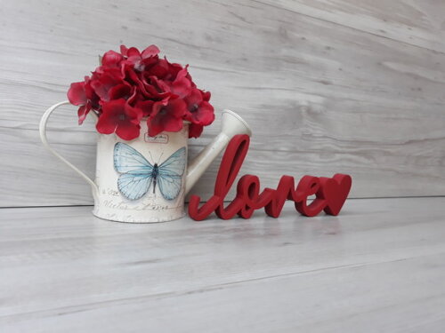 love coração - lettering em mdf