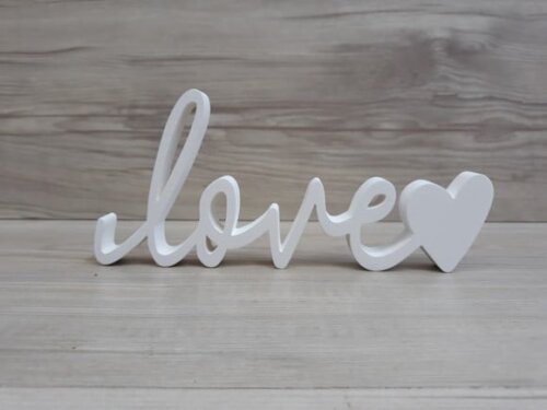 love coração - lettering em mdf