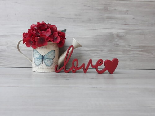 love coração - lettering em mdf