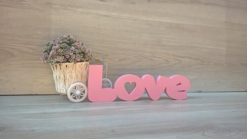Love vazado coração - linha DW - letras em mdf