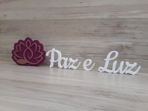 Meditação Flor de Lótus + Paz e Luz - peças de mesa em MDF