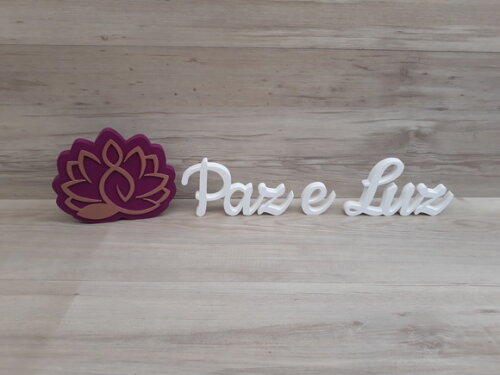 Meditação Flor de Lótus + Paz e Luz - peças de mesa em MDF