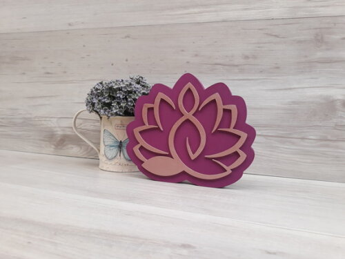 Meditação Flor de Lótus - peça em mdf decorativa de mesa