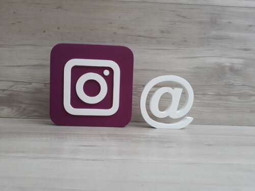 Mídias Sociais - Símbolo Instagram 15 cm + Arroba 10 cm mdf