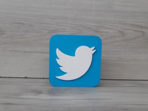Mídias Sociais - Simbolo Twitter - MDF
