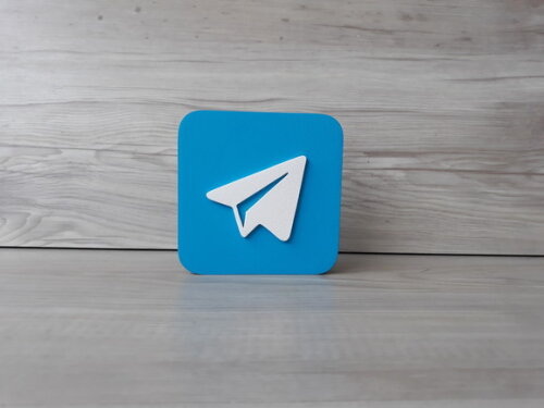 Mídias Sociais - Simbolo Telegram - mdf - 12 cm