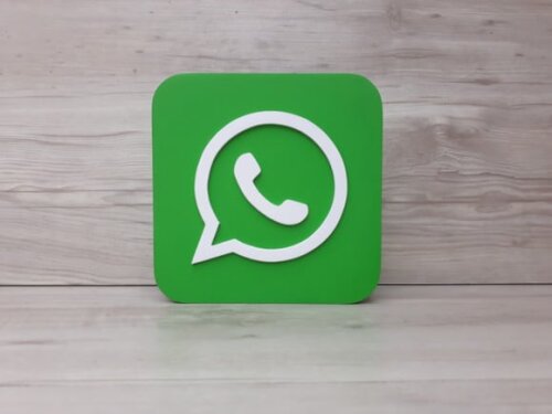 Mídias Sociais - Simbolo Whatsapp - mdf - 12 cm
