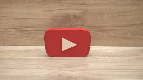 Mídias Sociais - Simbolo YouTube Play - MDF