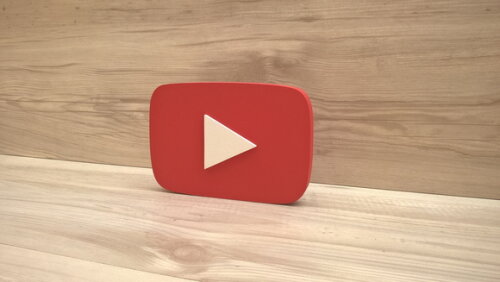 Mídias Sociais - Simbolo YouTube Play - MDF