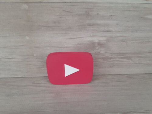 Mídias Sociais - Simbolo YouTube Play COR PERSONALIZADA- MDF