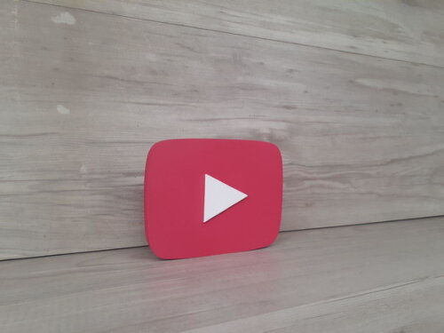 Mídias Sociais - Simbolo YouTube Play COR PERSONALIZADA- MDF