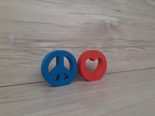 Miniatura Simbolos Paz e Amor