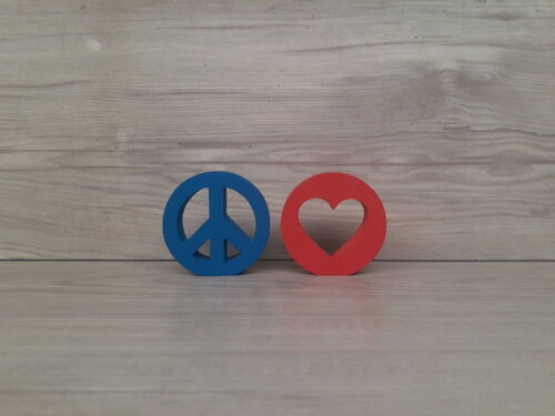 Miniatura Simbolos Paz e Amor