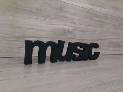 music - Palavra de mesa em MDF - Tamanho M