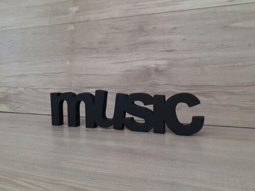 music - Palavra de mesa em MDF - Tamanho M