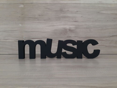 music - Palavra de mesa em MDF - Tamanho M