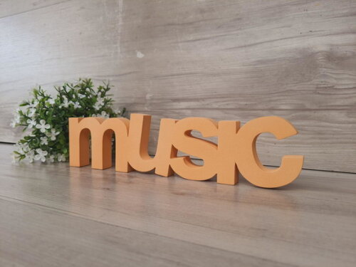 Music - Palavra de Mesa em mdf - Tamanho m