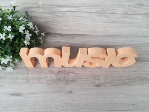 Music - Palavra de Mesa em mdf - Tamanho m