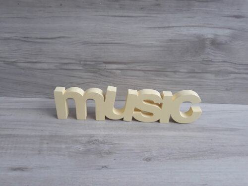 music - Palavra de mesa em MDF - Tamanho P