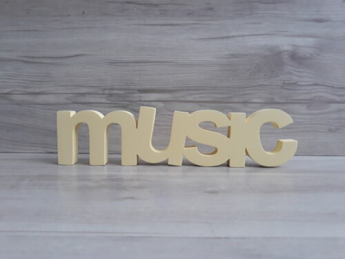 music - Palavra de mesa em MDF - Tamanho P