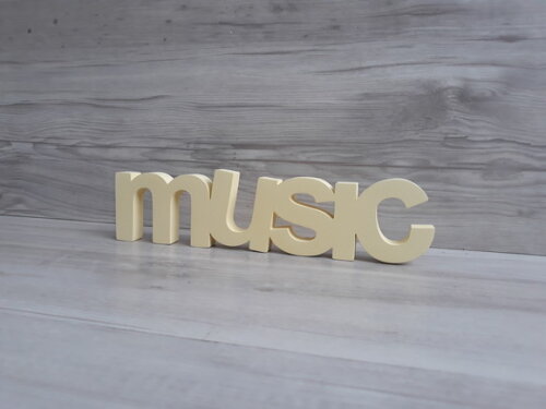 music - Palavra de mesa em MDF - Tamanho P