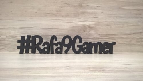 Nome de Mesa em mdf - #rafa9gamer - 8 cm - Linha Bo