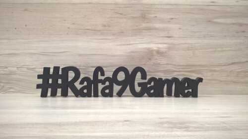 Nome de Mesa em mdf - #rafa9gamer - 8 cm - Linha Bo