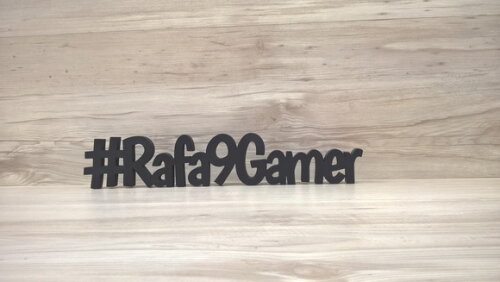 Nome de Mesa em mdf - #rafa9gamer - 8 cm - Linha Bo