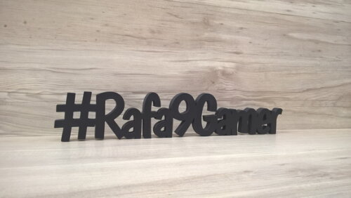 Nome de Mesa em mdf - #rafa9gamer - 8 cm - Linha Bo